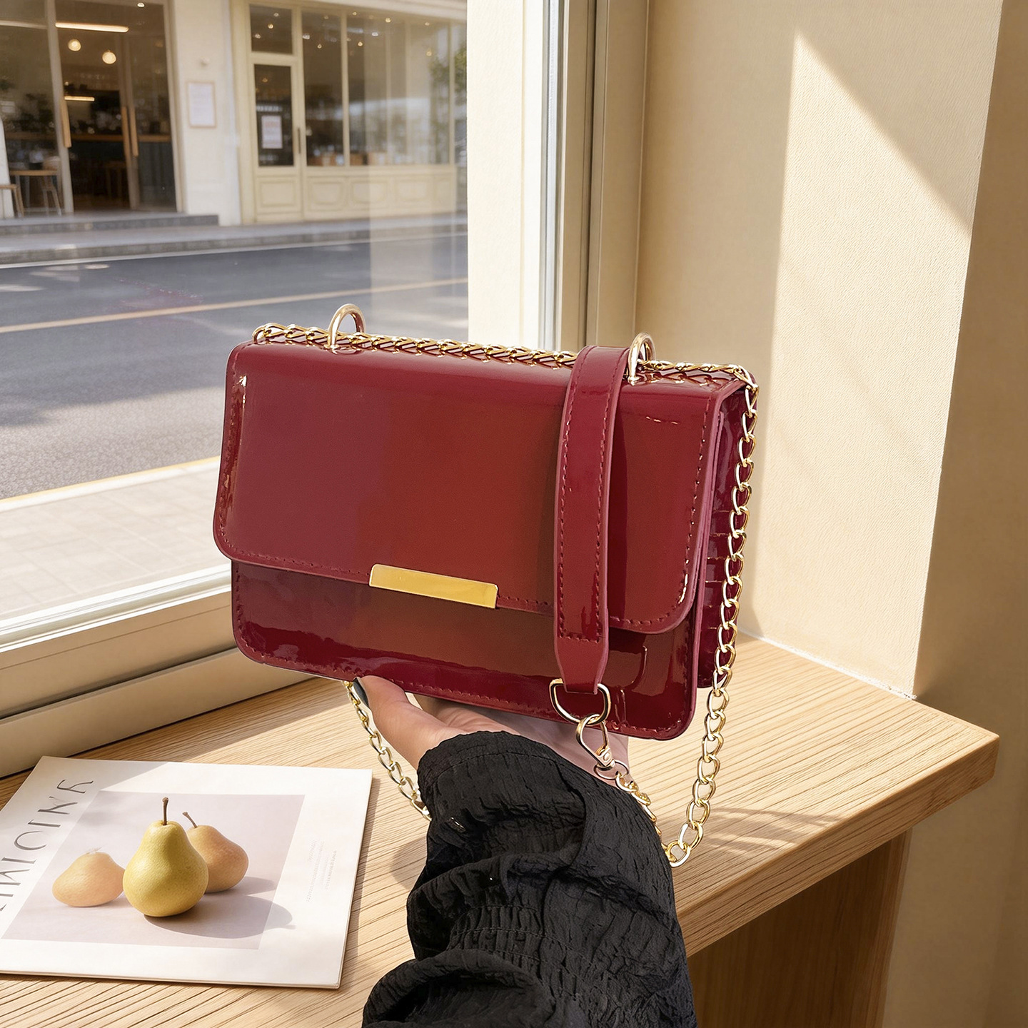 2026 Summer New Fashion Solid Color Retro Texture Crossbody Bag Korean Minimalist Small Square Bag for Commute